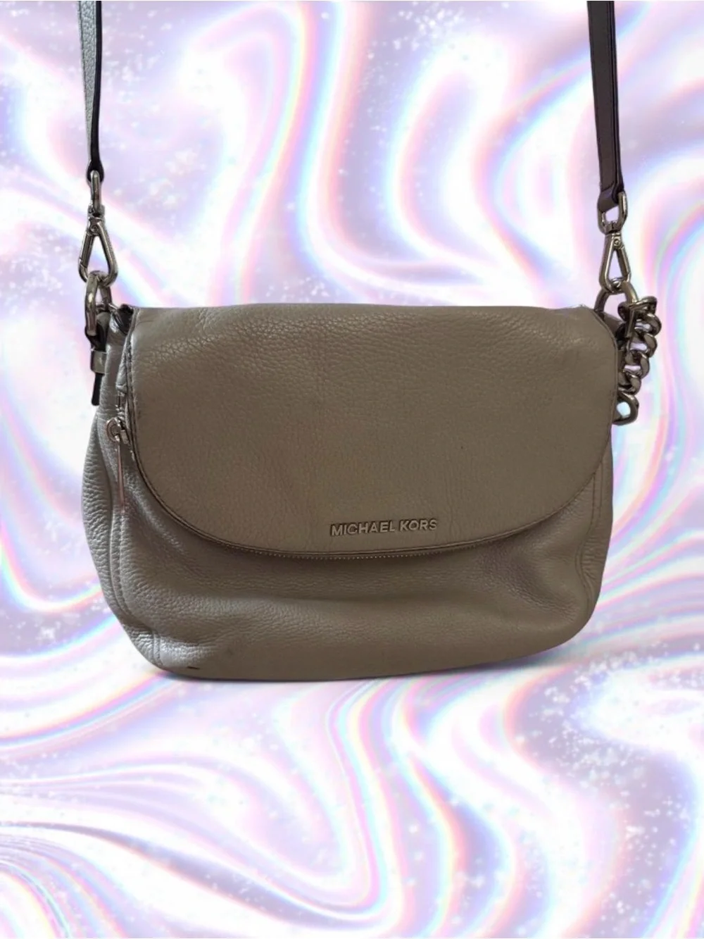 Michael Kors Taupe Leather Crossbody Bag